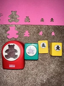 Lot Of 4 BEARS Paper Punches MARVY Etc. Large, Medium And Small Bears Craft - Picture 1 of 5