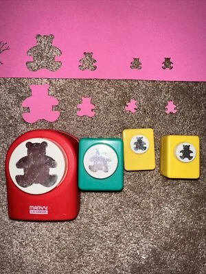 Lot Of 4 BEARS Paper Punches MARVY Etc. Large, Medium And Small Bears Craft - Image 1 of 4