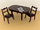 Vintage 1950's Renwal or Marx Dollhouse Furniture: Dining Table & Chairs