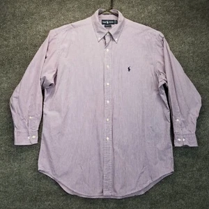 VTG Ralph Lauren Shirt Men Large L Purple Gingham Plaid Yarmouth Classiccore 90s - Picture 1 of 12