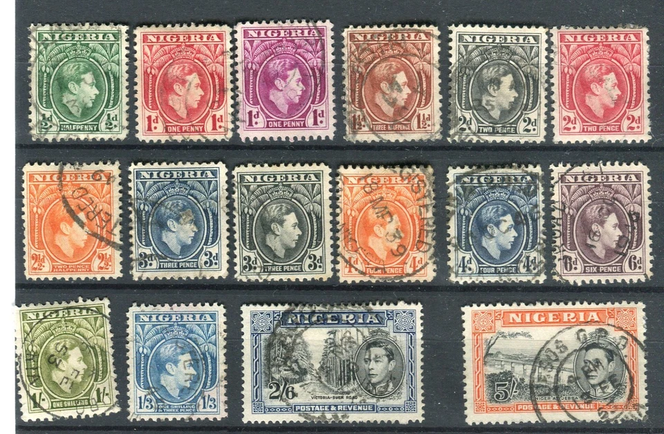 Nigeria KGVI 1938-51 Juego de 16 SG49/59c Usado Foto 1 de 1