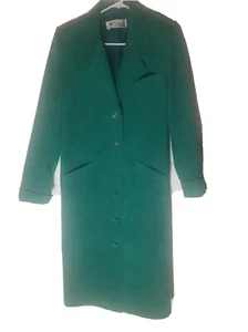 Vintage Adolph Schuman for Lilli Ann Green Suede UltraSuede Trench Coat ILGWU - Picture 1 of 11