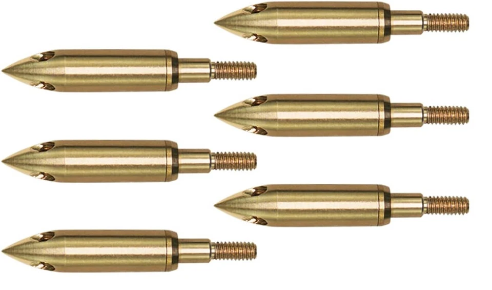 6PK 150 Grain Copper Arrow Heads Field Points Whistle 3 Holes Broadheads - Image 1 of 1