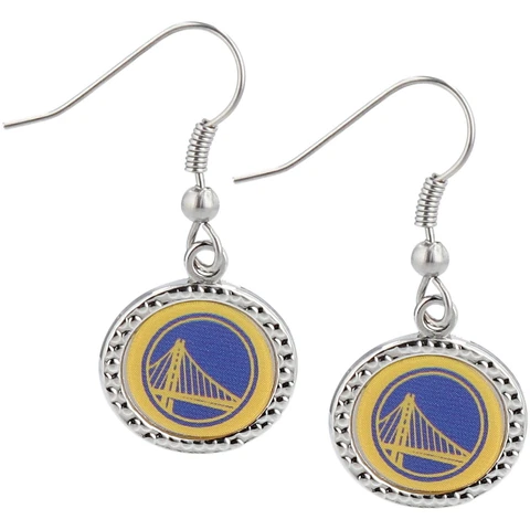 Women's WinCraft Golden State Warriors Team Round Dangle Earrings Cover