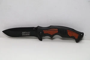 MTech USA Taschenmesser Angelmesser Aluminium schwarz mit roten Pakkawood