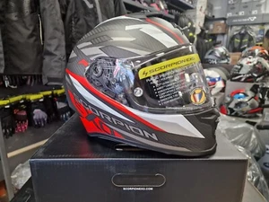 SCORPION Casco Integrale EXO R1 EVO Carbon Air - Runner - Red Taglia M - Foto 1 di 11