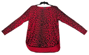 International Concepts Sweater Womens size Small Petite PS Red Cheetah New - Picture 1 of 7