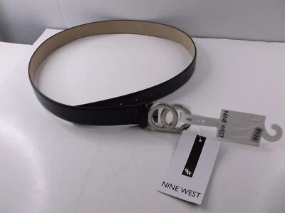 Cinturón Nine West Cuero Sintético Color Negro/Plata Talla Mediana Nuevo con etiquetas Foto 1 de 4