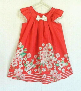 Girl's Beautiful Apricot Dress with Flower Print - Size 2 - Brand: Origami - Picture 1 of 3