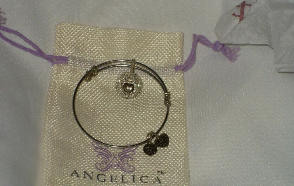 Brazalete Brazalete Ajustable Blanco Punteado Latón Angélica Maestro Nuevo con Regalo bg Foto 1 de 3