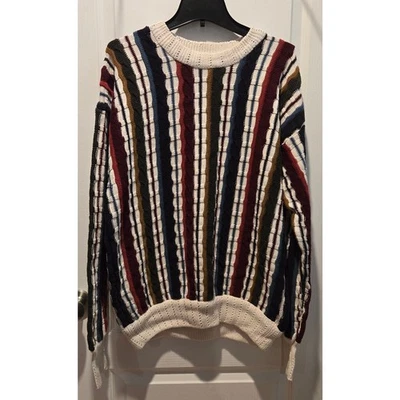 Vtg Structure sweater men sz L Coogi style textured 100% cotton  - Image 1 of 4