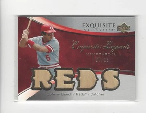 2006 Exquisite Legends Memorabilia Johnny Bench QUAD BAT Reds /15  - Picture 1 of 2
