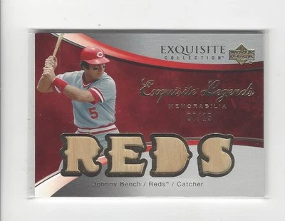 2006 Exquisite Legends Memorabilia Johnny Bench QUAD BAT Reds /15  - Image 1 of 2