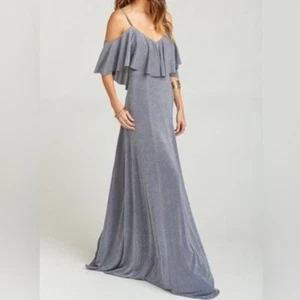 NWT Show Me Your Mumu Renee Maxi Ruffle Dress in Dancing Queen Shine Smoke Small - Picture 1 of 14