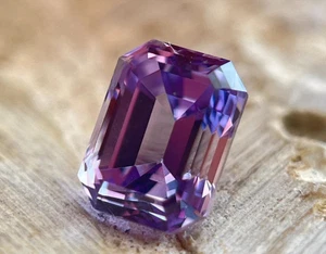 Piedra preciosa suelta corte esmeralda cambio color alejandrita natural certificada 9,44 quilates - Imagen 1 de 7