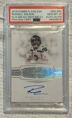 Panini Flawless Diamond 2018 1/1 caja blanca Russell Wilson automático #DG-RW DG PSA 10 Foto 1 de 3