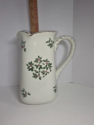 vtg Baum Brothers Formalities Holly Collection Pitcher Holiday Christmas - Image 1 of 4