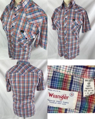 CAMISA VAQUERA OCCIDENTAL DE COLECCIÓN AÑOS 70 80 PARA HOMBRE S WRANGLER RAYAS PERLAS BOTONES A PRESIÓN Foto 1 de 4