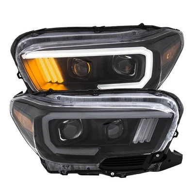 Anzo 111379 Black w/ Amber Projector Plank Style Headlights for Toyota Tacoma Foto 1 de 4