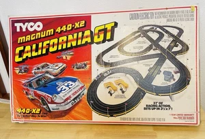Vtg 1980s Tyco Magnum 440 X2 California GT Slot Car Set Near Complete WORKS - Picture 1 of 24