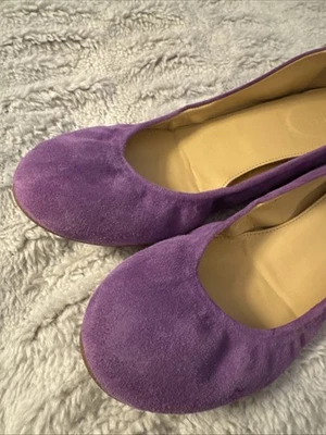 J. Zapatos planos de ballet Crew Cece de gamuza púrpura para mujer talla 8,5 Foto 1 de 4