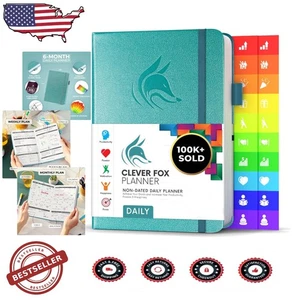 Undatierter A5 Tagesplaner, 6, Kunstleder, Stundenplan To-Do, Aquamarin - Bild 1 von 8