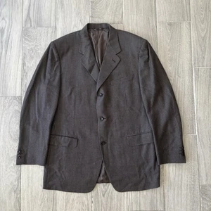 Blazer Abrigo Canali Proposta Lana Seda Marrón Pata de Gallo 3 Botones 44R (EU 54R) - Imagen 1 de 19