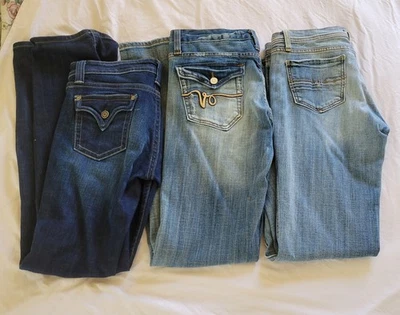 Vigoss Jeans Size 9 Lot Of 3 Bootcut Juniors Blue Denim Stretch - Image 1 of 4