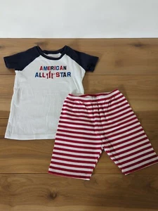 Gymboree AMERICAN ALL STAR Red White Blue STAR 2pc PJs SLEEPwear size 8 - Picture 1 of 4