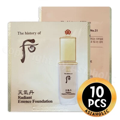 The history of Whoo Cheongidan Radiant Essence Foundation No.21 1ml x 10pcs New - Image 1 of 4