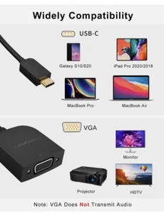 USB C TO VGA ADAPTER CONVERTER NEW SEALED Lot 4 - Afbeelding 1 van 12