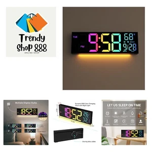 Digital Wall Clock Large Display, 16.2" Digital Wall Clock with RGB Color Cha... - Picture 1 of 7