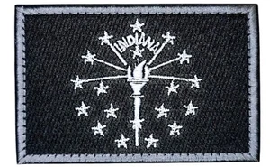 BANDERA DEL ESTADO DE INDIANA EN ANTORCHA EMBLEMA SWAT MILITAR EJÉRCITO GANCHO TÁCTICO PARCHE - Imagen 1 de 2