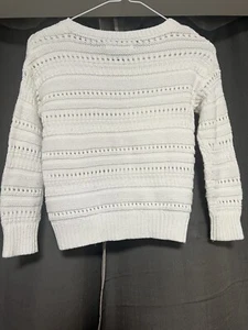 Abercrombie Kids White V-Neck Sweater Size 7/8 - Picture 1 of 4