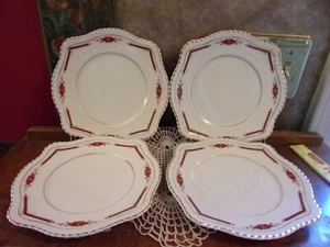 Johnson Brothers GUILDFORD weinrot alte englische quadratische Teller Made in England - Bild 1 von 8