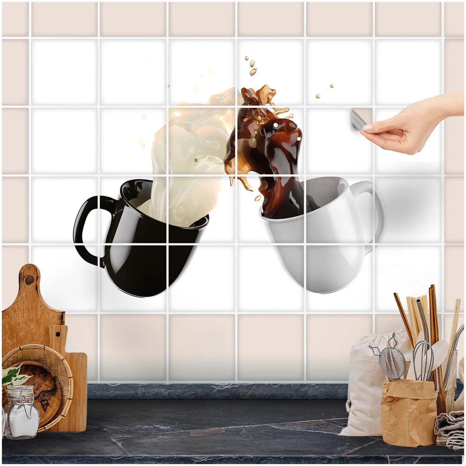 FoLIESEN Fliesenaufkleber - selbstklebendes Fliesenbild - Kaffee trifft Milch - Bild 1 von 1