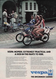 1981 Vintage Print Ad Vespa Mopeds, Extremely Practical and a Kick-in-the-Pants - Picture 1 of 2