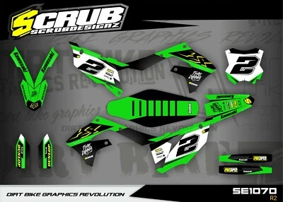 Graphics + Seat Cover Kawasaki KX450 2019-2023 KX250 2021-2024 Decals Stickers - Image 1 of 4