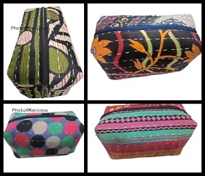 Borse Kantha vintage in cotone fatte a mano borsa trucco accessorio borsa a T borsa da lavoro Kantha - Foto 1 di 1