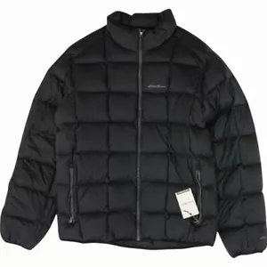 Eddie Bauer Herren XL Tall schwarz gesteppt Reißverschluss vorne ultraleichte Daunenjacke NEU - Bild 1 von 5