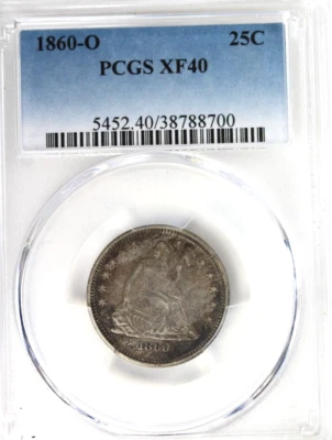 1860-O Quarter : PCGS XF40 - Image 1 of 4