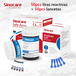 Sinocare Accu 50/100 Tiras reactivas Monitor de glucosa en sangre glucómetro ES - Imagen 1 de 10