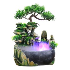 Rockery Water Fountain Desktop Chinese Fengshui Ornament Waterfall Indoor Decor