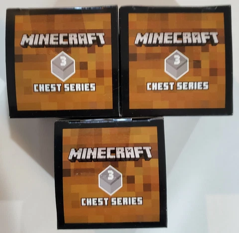 3 Blind Boxes Mojang Mattel Minecraft Chest Series 3 Minifigures  3 Mini Figures Cover