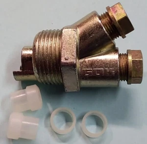 Stopfbuchsverschraubung, Tankverschraubung 1" x 8/10/12 mm doppelt, Messing (25 - Picture 1 of 4