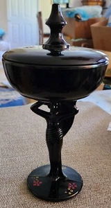 RARE ANTIQUE LE SMITH LARGE 10" ART DECO 1920 CARRIE NUDE POWDER JAR  - Picture 1 of 23