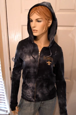 NFL New Orleans Saints Mujer Equipo Ropa Cremallera Completa Sudadera con Capucha SM Tie Dye Nuevo con Etiquetas - Foto 1 de 4