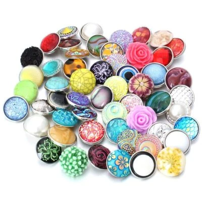 Rhinestone Snap Button Multicolor Buttons DIY Bracelet Necklace 18mm 10Pcs/Lot - Image 1 of 4