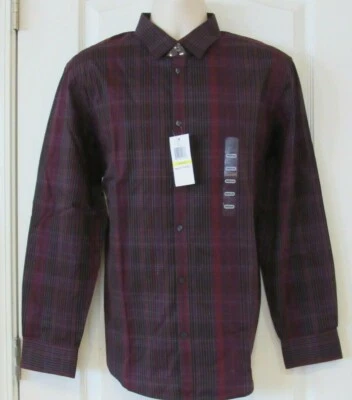 Camisa de Vestir Calvin Klein & Co Para Hombre Calce Regular Terra Blun Cuadros Para Hombre M Nueva Con Etiquetas Foto 1 de 3