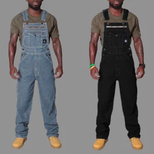 Mens Denim Dungarees Jeans Overalls Jumpsuit Bibs Pants Casual Playsuit Trousers - Picture 1 of 10